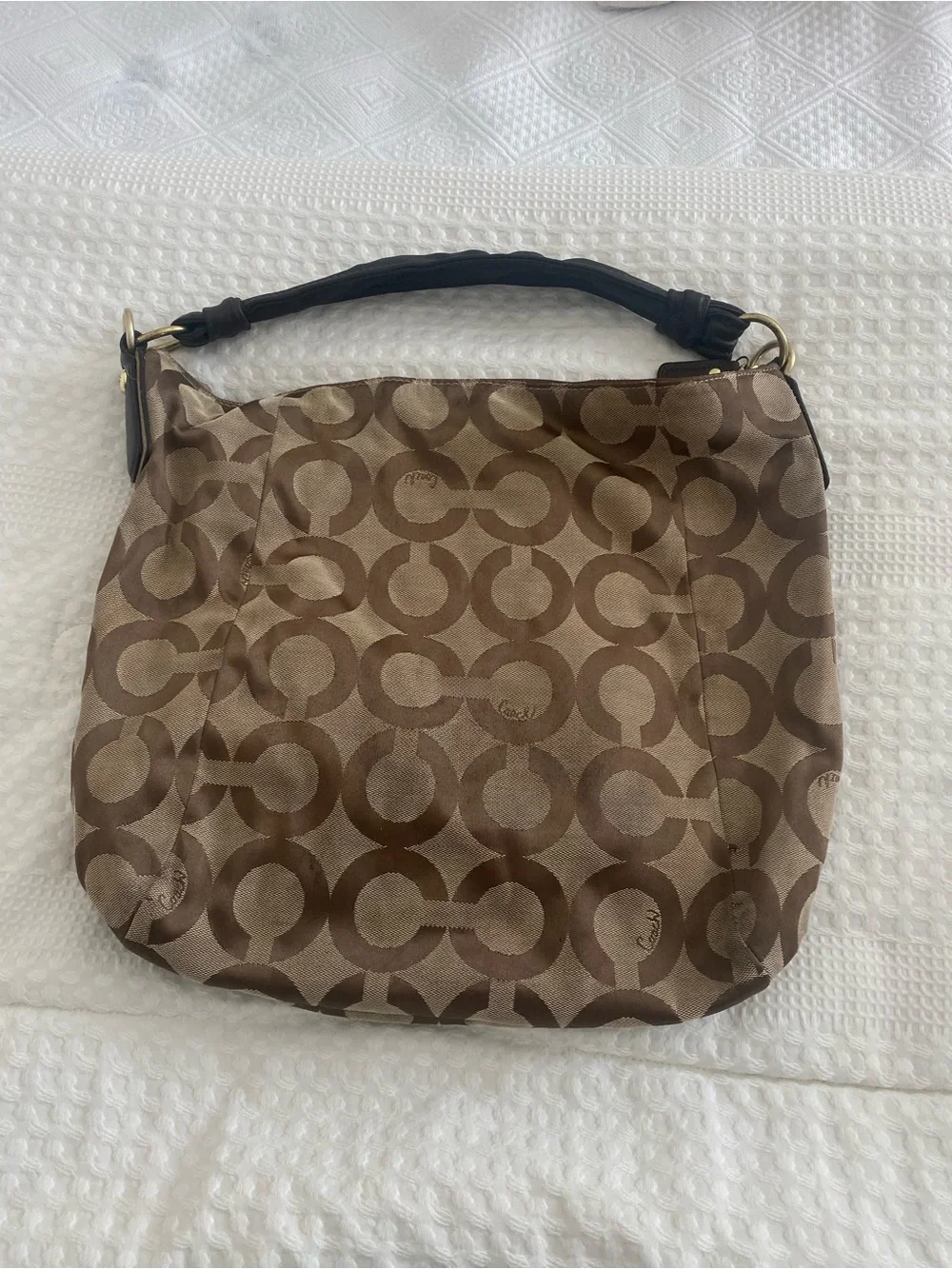 Coach Brown Signature Shoulder Bag Kristin